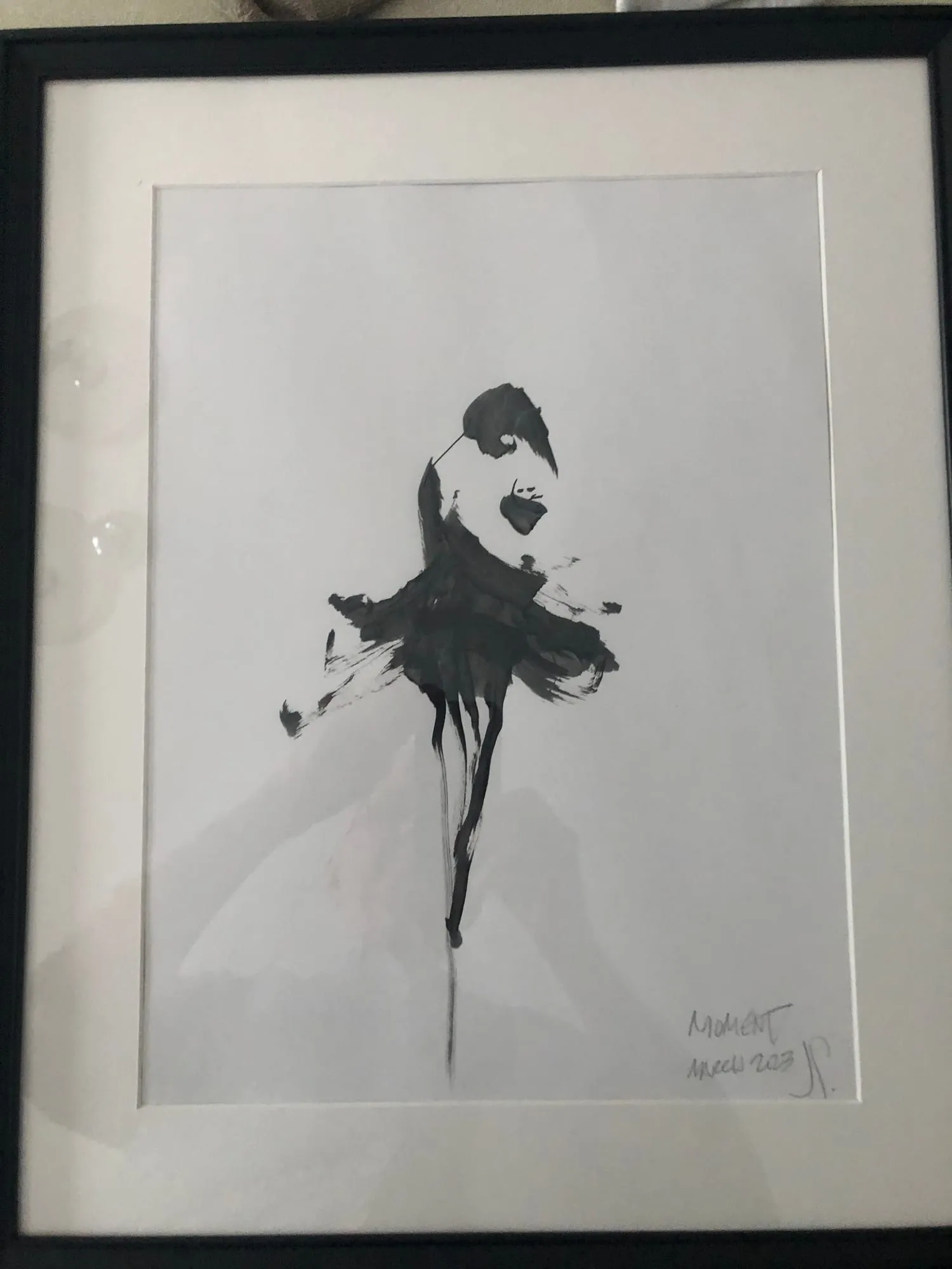 Ballet in Black (Dancer), ink on paper