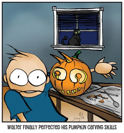 Walter Finally Perfected His Pumpkin Carving Skills